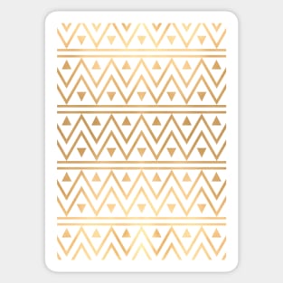 White & Gold Chevron Pattern Sticker